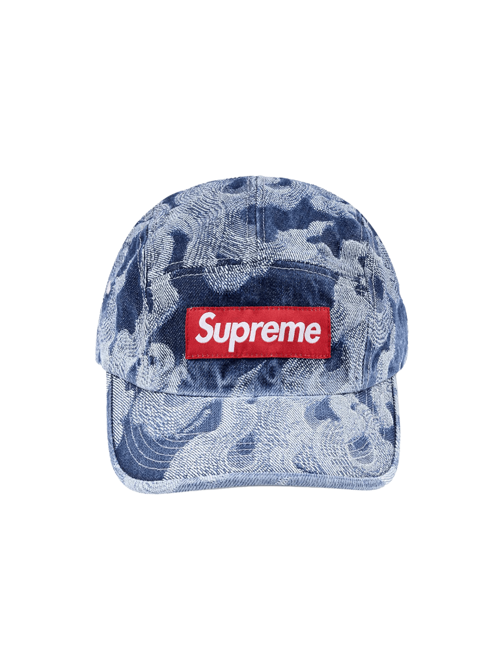 Supreme Flames Jacquard Denim Camp Cap